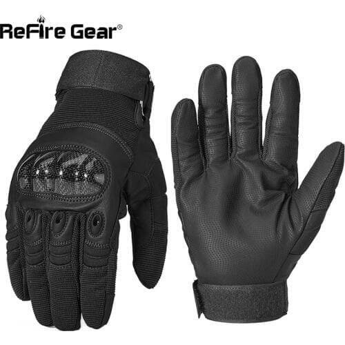 ReFire Gear SWAT Military Army Tactical Gloves Men Paintball Combat Full Finger Gloves Knuckles Anti-skid Airsoft Bicycle Gloves