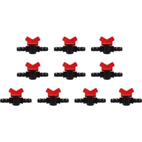 10 Pcs Plastic Garden Faucet PE Hose Valve Irrigation Pipe Valve Switch Garden Watering Supplies 16mm x 16mm