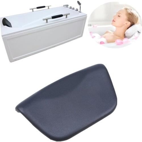 1pc PU Bath Pillow Bathroom Head Rest Neck Back Cushion Spa Accessories Bathtub Headrest Suction Cup Non-Slip Bath Tub Pillow