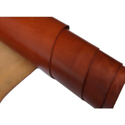 Tooling Leather Squares Thick Shine Tan Color 2.0mm Genuine Cowhide Leather material for craft