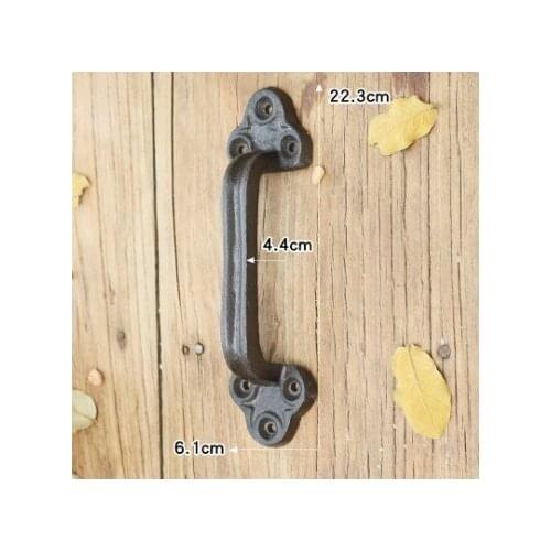 Retro Black Cast Iron Home Garden Decor Door Handle European Vintage Handmade Shabby Chic Heavy Metal Door Pulls