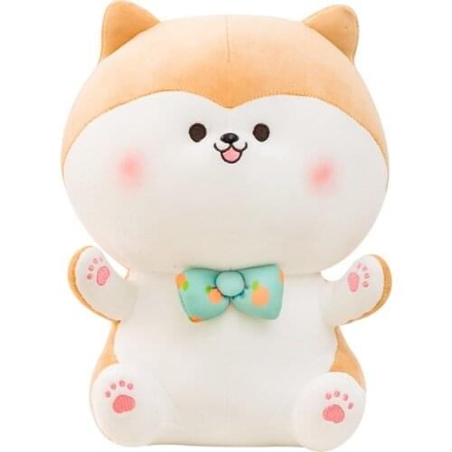Nice 25cm-40cm New Huggable Fat Shiba Inu Doll Plush Toy Cartoon Cute Dog Stuffed Bed Sleeping Chai Pillow Couple Girls Day Gift