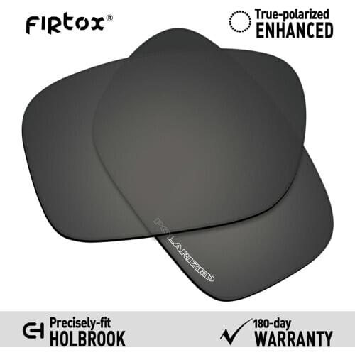 Firtox Anti-Seawater Polarized Lenses Replacement for-Oakley Holbrook OO9102 Sunglasses (Lens Only) - Black