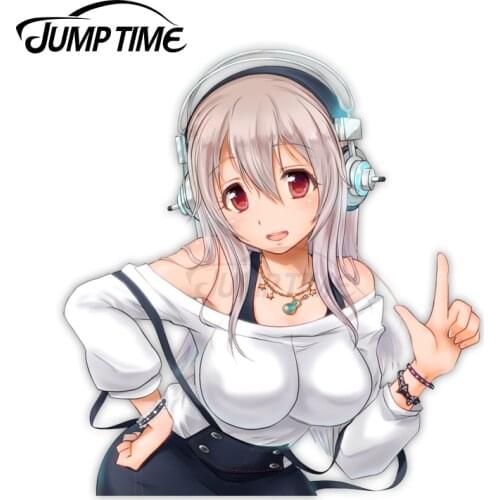 Jump Time 13 x9cm For Sexy Anime Girl Super Sonico Graffiti Car Stickers Decoration Decal Campervan Windows Sunscreen Decoration