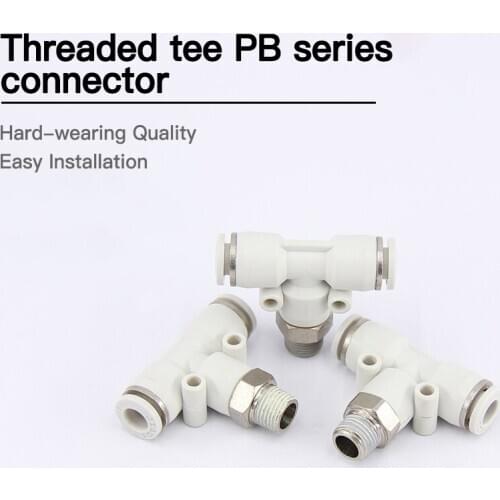 Yade passenger type white APB connector thread T type tee PB4-M5 / 6-01 / 8-02 / 10-03 / 12-04 pneumatic components