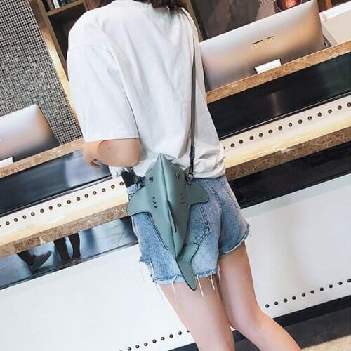 Funny Shark Women Shoulder Bags Cartoon Chain Messenger Bag Ladies Lovely PU leather Phone Bag Crossobdy Bag Bolsas Feminina #25