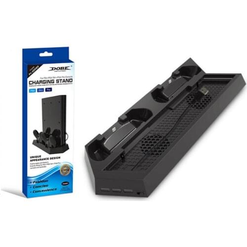 PS4 / PS4 Pro / PS4 Slim Dual Controller Charging Station with Cooling Fan for Playstation 4 Dualshock 4 Pro Game Console