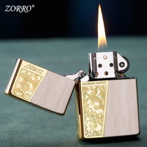 Zorro Tangchao Pure Copper Windproof Retro Kerosene Lighter Gift