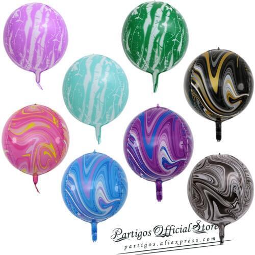 1 pc 22inch marble balloon agate color foil helium globals adult birthday party decor elegant wedding decor marble Photo Props