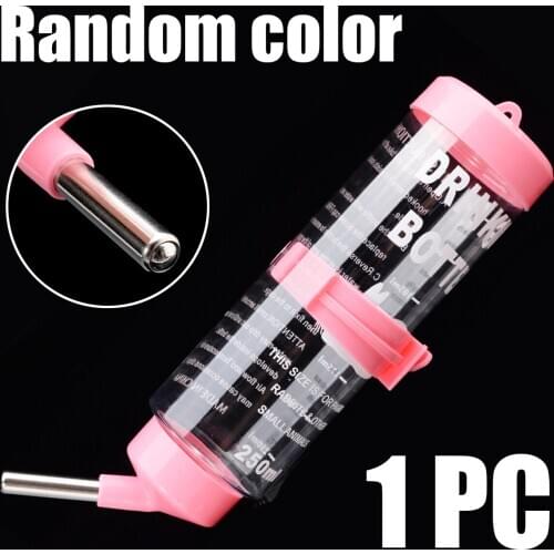 1pc Pet Rabbit Automatic Water Feeder 250ml Rabbit Hamster Drinking Hanging Bottle for Small Pet Random Color