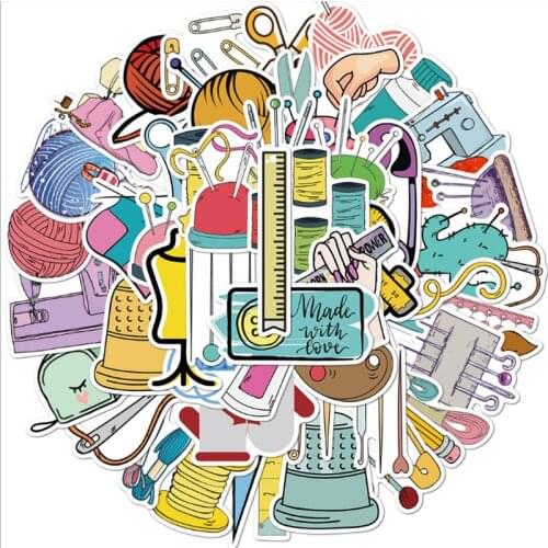 10/30/50Pcs/Set Cartoon sewing machine For Snowboard Laptop Luggage Fridge Car- Styling Vinyl Decal Home Decor Stickers