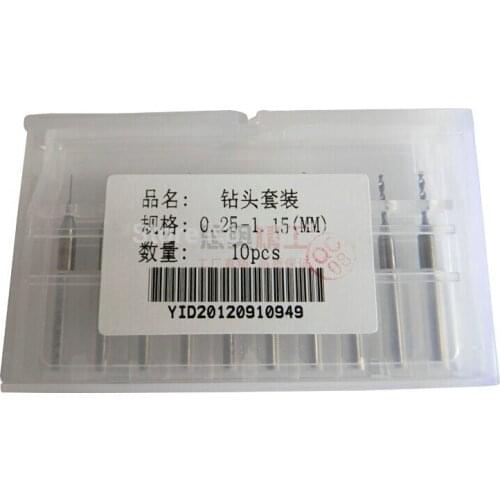 10pcs 0.25-1.15mm PCB Print Circuit Board Drill Bits, Carbide Micro Drill Bits, CNC PCB Dremel Free Shipping