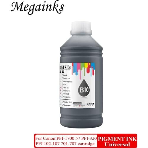 1000ML Pigment Ink for Canon PFI107 Pro1000 57 101 102 103 104 105 106 107 206 306 307 701 702 703 704 706 BCI1401 1411 1421 Ink