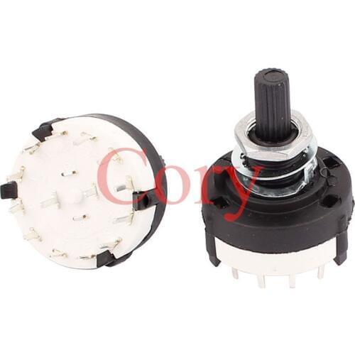 2PCS 1P5T 1P6T 1P8T 2P3T 2P4T 6mm Diameter Knurled Shaft Rotary Switch DC 60V 0.3A 15MM Shaft Length SR16