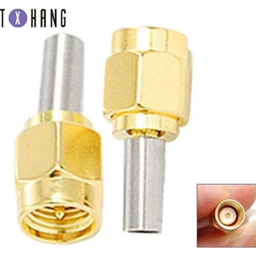 5PCS RP SMA Male Plug RF Coax Connector Crimp for RG174 RG316 cable Straight Goldplated RFSMA Male Adapter