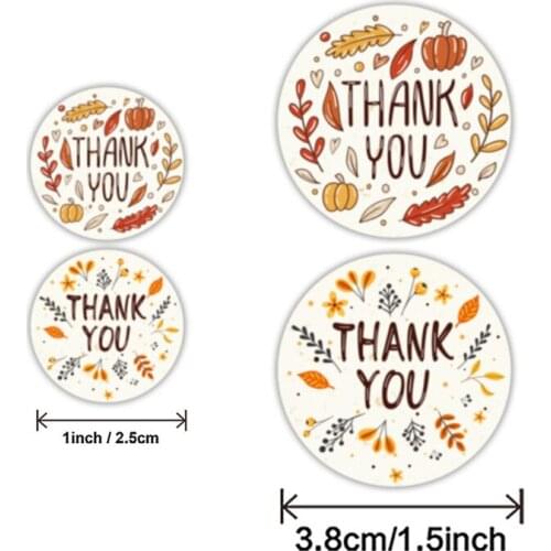 500Pcs/Roll Round Labels Kraft Paper Sticker Dragees Candy Flower Garland Gift Box Cupcake Packaging Thanksgiving Day Decor