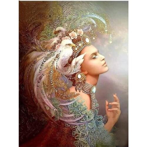 5D Diy Diamond Painting Fantasy Woman And Eagle Home Decoration Full Drill Square Round Embroidery Rhinestone PicturesZP-2795