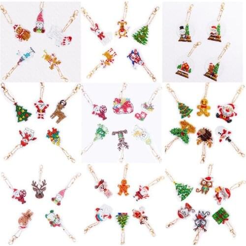 Special Shaped Drill Diamond Christmas tree ornaments Decoration 5D DIY Christmas Diamond Painting Keychain Pendant
