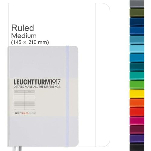Leuchtturm1917 Notepad Medium (A5), Hard Cover, 251 Numbered Pages - Ruled