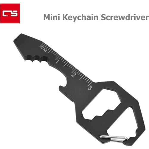 Keychain Screwdriver Mini Multifunction Stainless Steel Key Shape EDC Tool Slotted Screw Driver Wrench Cutter Pocket Repair Tool