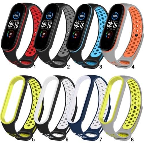 Colorful Silicone Watch Band Strap for Xiaomi Miband 3 4 5 6 Watchband for xiaomi mi band 5 6 Wrist strap bracelet