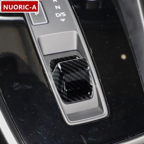 Center Console Gear Shift Head Decoration Cover Trim For Audi A3 2021 Carbon Fiber Style Car Styling Interior Accessories