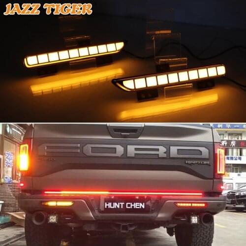 Rear Bumper Lights For Ford Raptor SVT F150 F-150 2016 2017 2018 2019 2020 Led Stop Signal for Cars Fog lights reflectors Brake