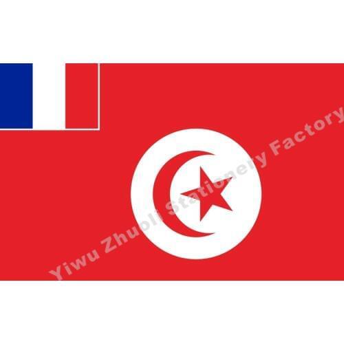 French Tunisia Flag 150X90cm (3x5FT) 120g 100D Polyester Double Stitched High Quality Banner Free Shipping