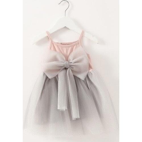 2016 summer hot sale baby girl dress new fashion baby girls clothes kids big bow dress Mesh dress girls clothing retail