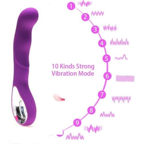 Wand massager 10 Speeds Silicone USB Rechargeable Waterproof G Spot Vibrators Powerful Erotic Clit Vibrator Sex Toy for Women