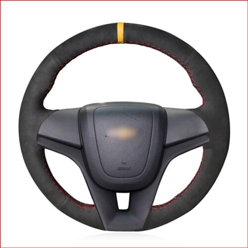 MEWANT Black Suede Hand Sew Comfortable Soft Steering Wheel Cover for Chevrolet Cruze 2009-2014 Aveo 2011-2014 Orlando 2010-2015