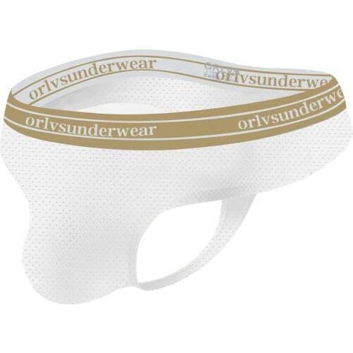 ORLVS Low Waist Sexy Men Jockstrap Gay Underwear Man Thongs Breathable Mesh Mens Underpants Cotton Belt Cueca Sissy Jockstraps