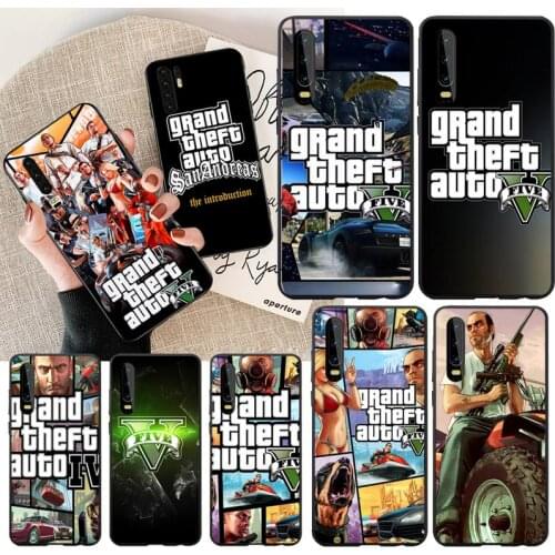 PENGHUWAN rockstar gta 5 Grand Theft Black TPU Soft Rubber Phone Cover for Huawei P30 P20 Mate 20 Pro Lite Smart Y9 prime 2019