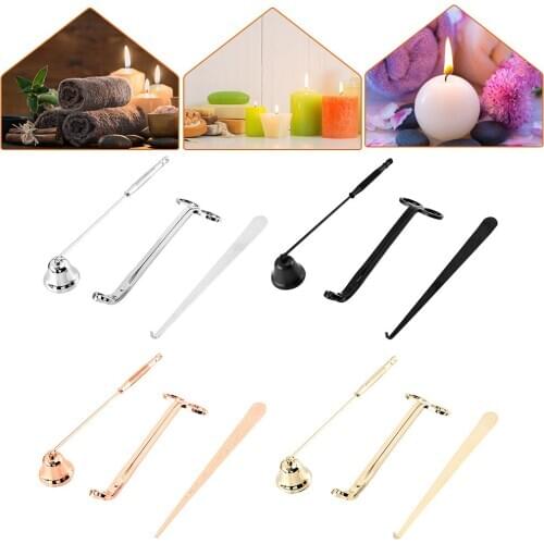 3Pcs Candle Accessory Set Candle Extinguisher Tool Candle Snuffer Trimmer Dipper Kits Home Decor for Party Wedding Supplies