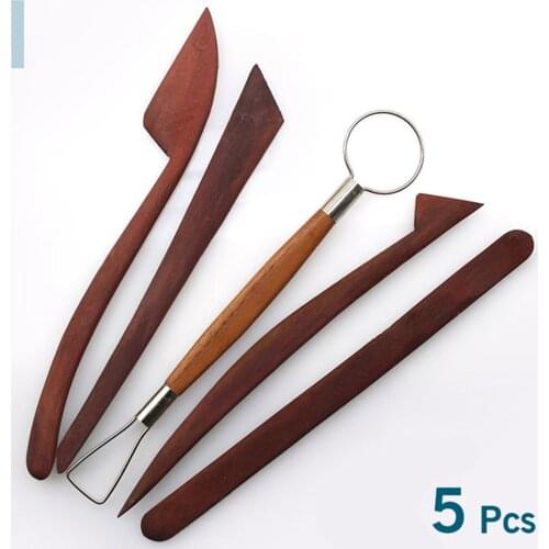 Polymer Clay Sculpture Tool Set-5 Piece Pottery Tool Set-ceramic Pottery And Clay Ribbon Wood Modeling Tool Set (5 Pieces)