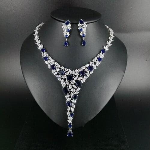 New fashion Vintage red water droplet zircon necklace earring wedding bride banquet dressing dinner jewelry set,free shipping