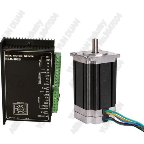 3000rpm188W Brushless Motor Driver Kits DC24V 57mm 0.6Nm Nema23 57 Hall 3PH 8mm Shaft BLDC 8Poles for Medical Equipment