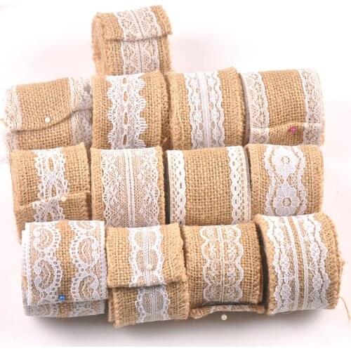Natural Jute Burlap Lace Ribbons For Craft DIY Gift Wraping Hessian Hemp Ribbon Making Party Bag Material Wedding Decor 2m c2413