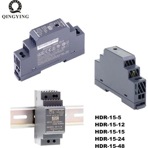 1-10pcs Original Mean Well HDR Series HDR-15-5 DC5V 12V 15V 24V 48V 12W 15W Ultra Slim Step Shape DIN Rail meanwell Power Supply