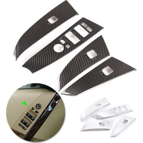 For BMW 5 Series E60 2004 2005 2006 ABS Chrome Car Accessories Door Window Lift Switch Button Panel Frame Cover