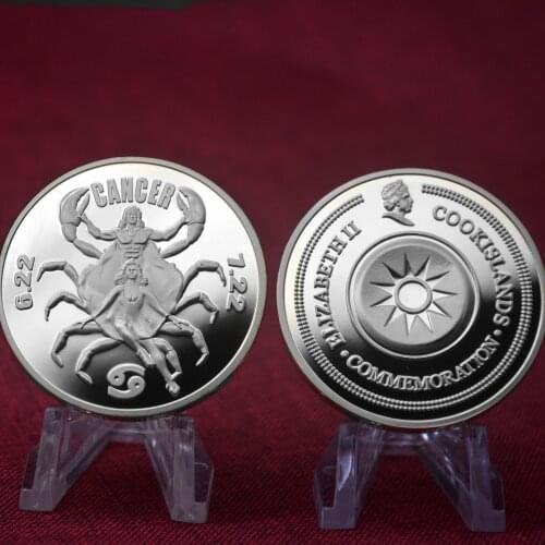 Silver Plated Cancer signs of the zodiac medal coin Holiday & Business gifts