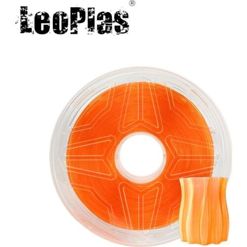 LeoPlas 1kg 1.75mm Transparent Translucent Clear Orange PETG Filament 3D Printer Consumable Printing Supply Plastic Material