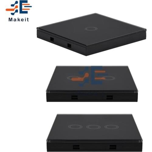 433Mhz Wireless RF Remote Control Switch 1/2/3 Way Touch Black Glass Wall Panel Smart Remote Control Switch For Light Lamp