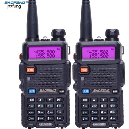 2pcs BaoFeng UV-5R Walkie Talkie VHF/UHF Dual Band Two way CB radio Baofeng uv 5r Portable handheld uv5r 17cm antenna+headset