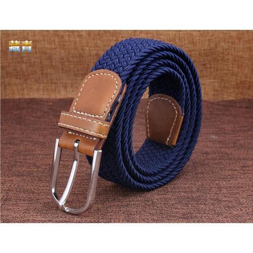 Fashion Casual Mens Fabric Elastic Knit Waistband Belts Stretch Knitted Waist Womens Belt Strap Pin Buckle for Girl Gift Pd01
