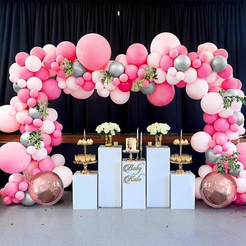 Pink Balloons Arch Garland Baloon Background Birthday Party Decorations Kids Baby Shower Decor Girl Baloons Wedding Balloon