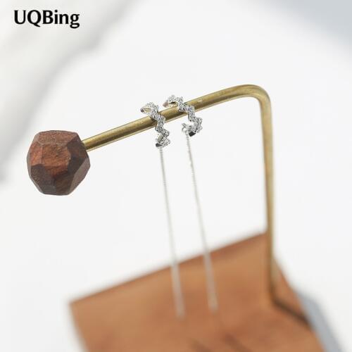 Fashion Pure 925 Sterling Silver Drop Earrings Crystal Earrings Jewelry Pendientes Brincos Fashion Jewelry