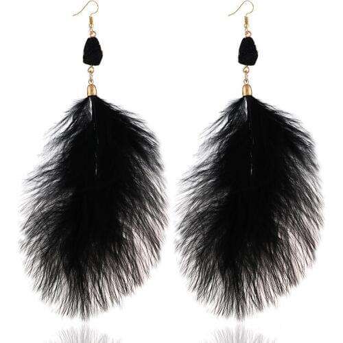 Pendientes Mujer Moda 2018 Simple Delicate Crystal Pendants Oorbellen Wedding Banquet long Tassel Feathers Earring