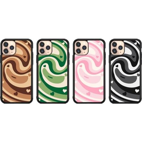 Latte swirl heat Phone Case for iPhone 12 mini 11 pro XS Max X XR 6 7 8 plus SE20 High quality silicon and Hard plastic cover