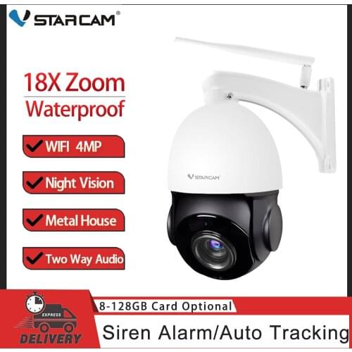Vstarcam PTZ Speed Dome WIFI IP Camera 4MP Outdoor 18X Zoom Wireless Camera IR 50m Two Way Audio P2P CCTV Surveillance Camera